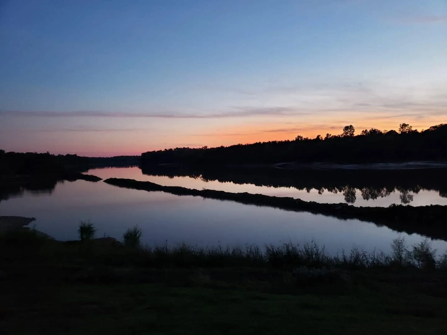 Sunset over the Red River at River Island RV Park
