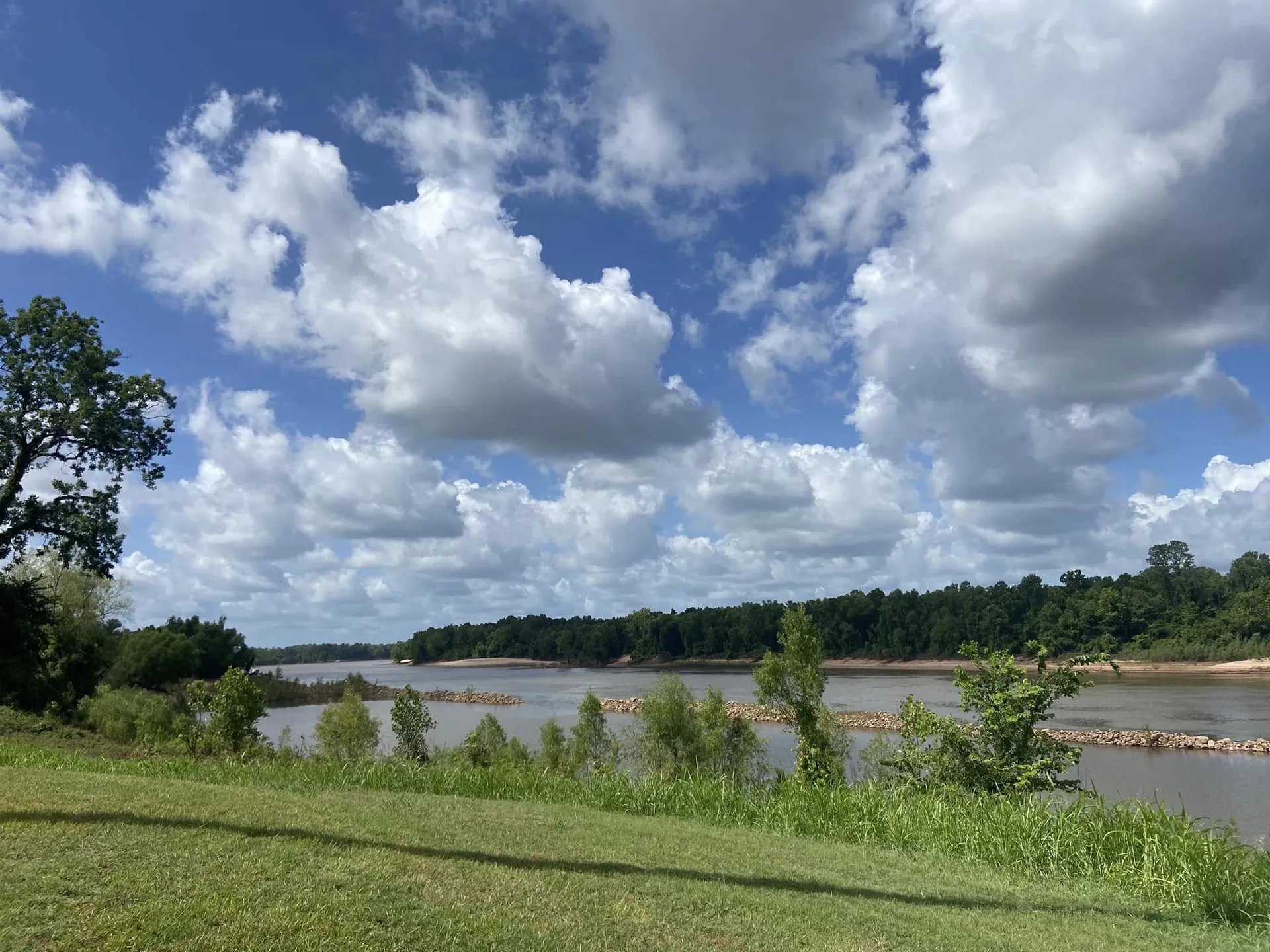 The Red River under a big Louisiana sky at River Island RV Park